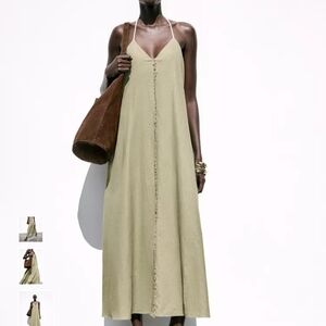 Zara Light Tan Maxi Dress